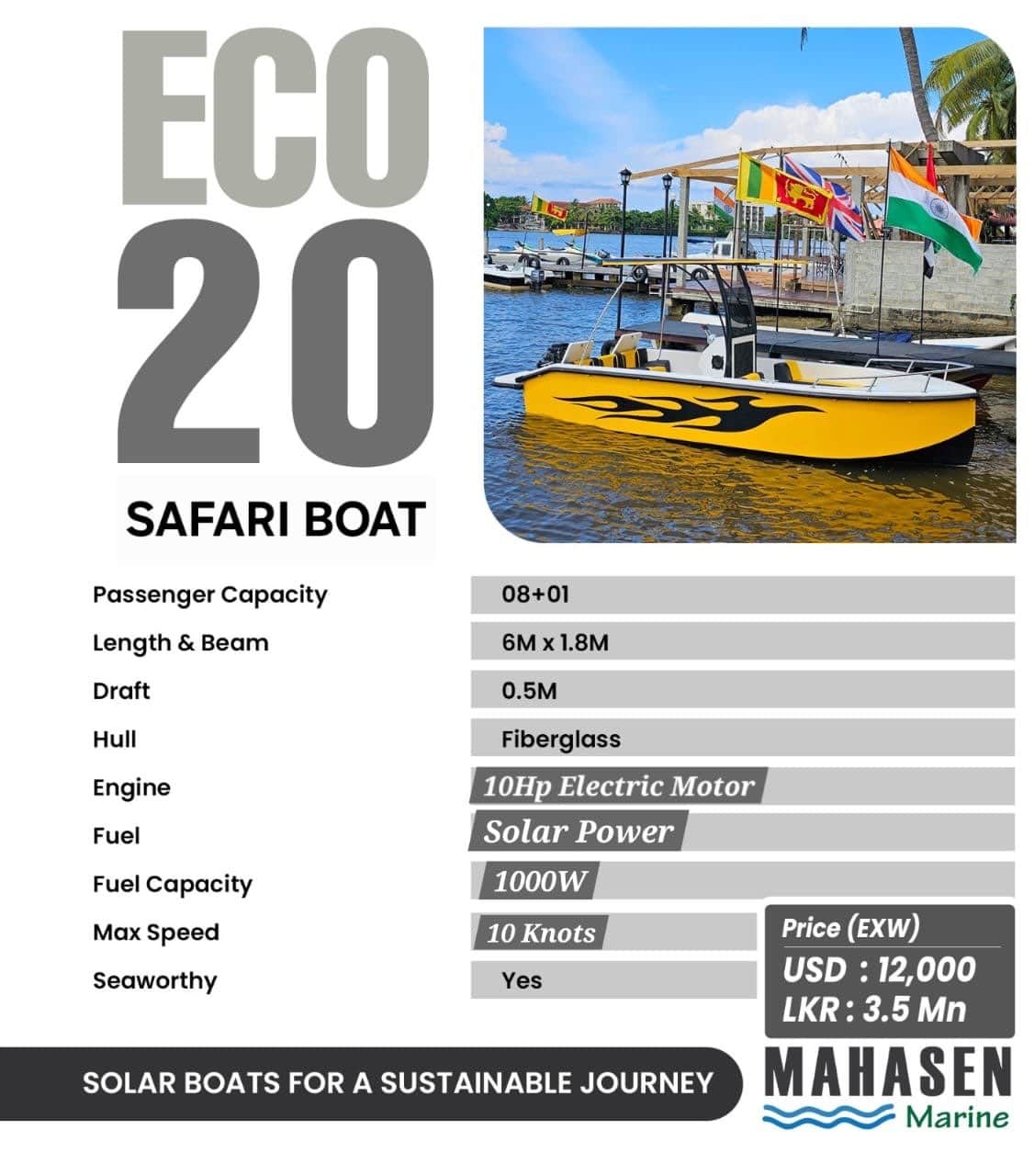 🌿 Solar Safari Boat